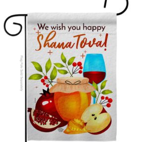 Happy Shana Tova - Faith & Religious Inspirational Vertical Impressions Decorative Flags HG192501 Made In USA