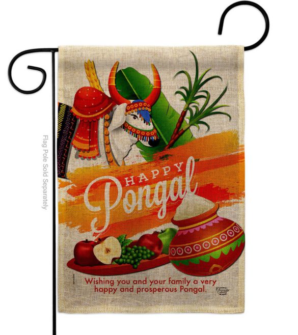 Happy Prosperous Pongal - Faith & Religious Inspirational Vertical Impressions Decorative Flags HG192514 Made In USA - Image 11