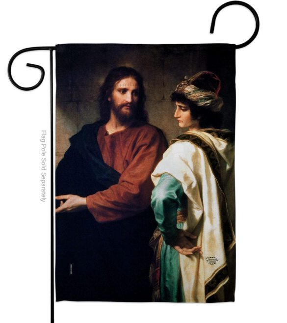 Christ And The Rich Young Ruler - Faith & Religious Inspirational Vertical Impressions Decorative Flags HG192553 Made In USA