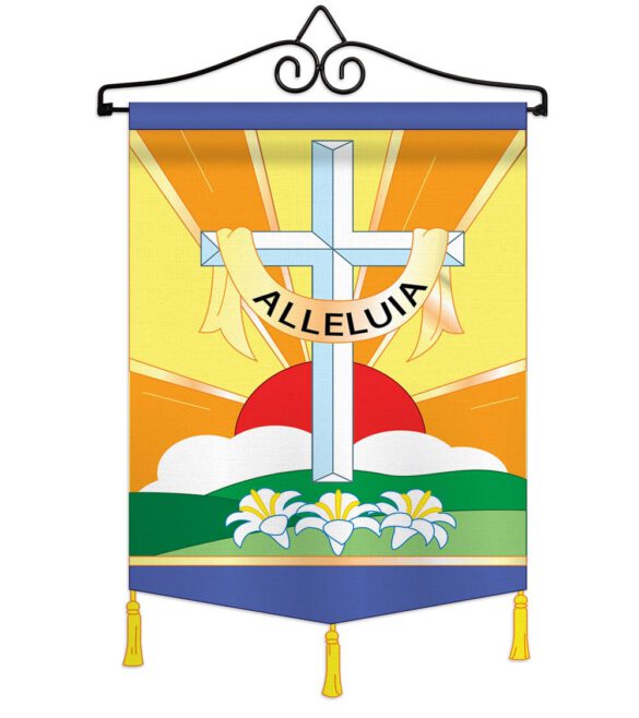 Alleluia - Faith & Religious Inspirational Vertical Applique Decorative Flags HG103030 - Image 7