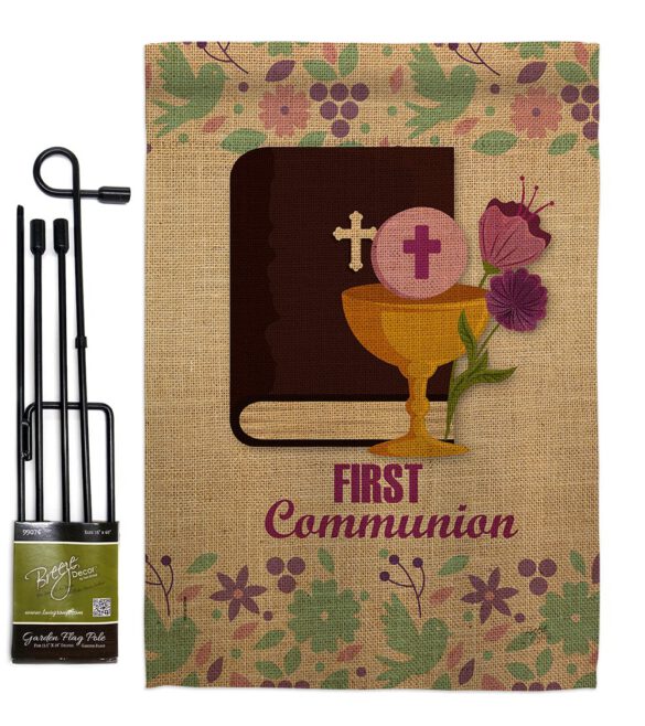 First Communion - Faith & Religious Inspirational Vertical Impressions Decorative Flags HG103062 Made In USA - Image 4