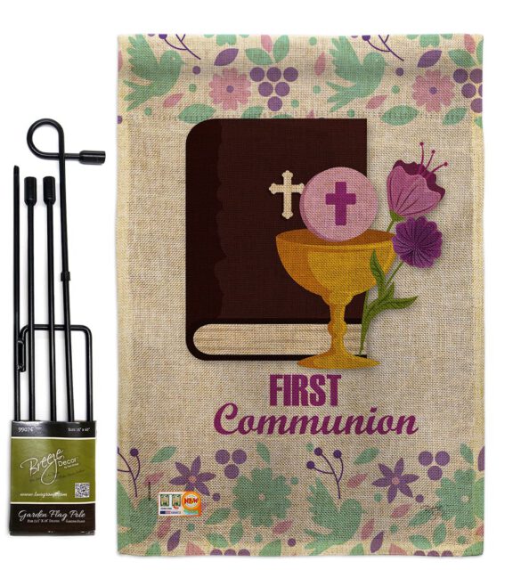 First Communion - Faith & Religious Inspirational Vertical Impressions Decorative Flags HG103062 Made In USA - Image 12