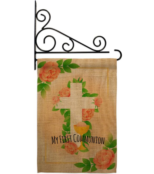 Floral Frist Communion - Faith & Religious Inspirational Vertical Impressions Decorative Flags HG103064 Made In USA - Image 8