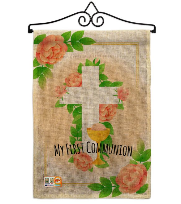 Floral Frist Communion - Faith & Religious Inspirational Vertical Impressions Decorative Flags HG103064 Made In USA - Image 13