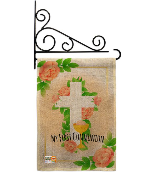 Floral Frist Communion - Faith & Religious Inspirational Vertical Impressions Decorative Flags HG103064 Made In USA - Image 14