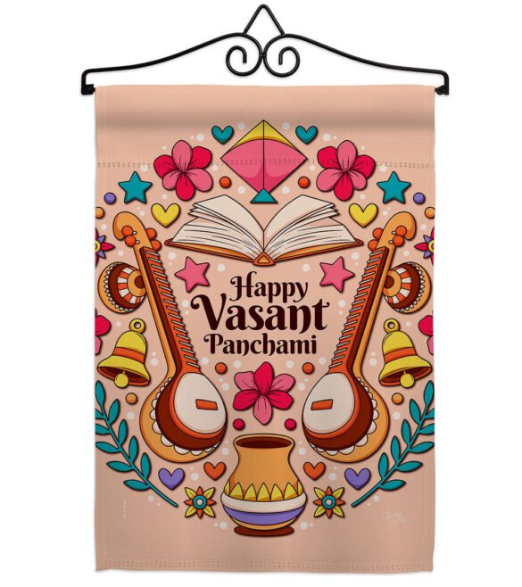Happy Vasant Panchami - Faith & Religious Inspirational Vertical Impressions Decorative Flags HG103076 Made In USA - Image 7