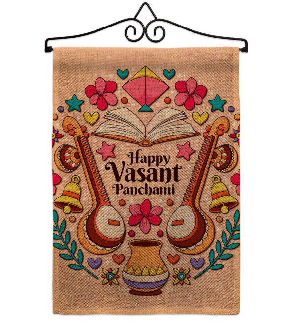 Happy Vasant Panchami - Faith & Religious Inspirational Vertical Impressions Decorative Flags HG103076 Made In USA - Image 17
