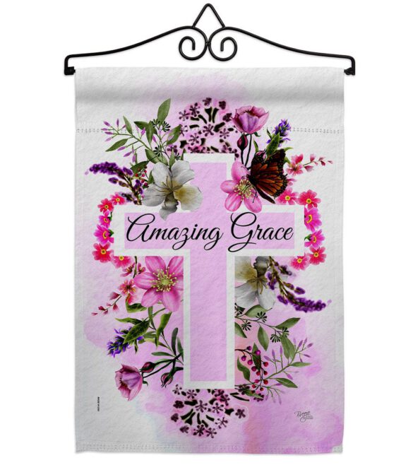 Floral Amazing Grace - Faith & Religious Inspirational Vertical Impressions Decorative Flags HG103089 Made In USA - Image 7