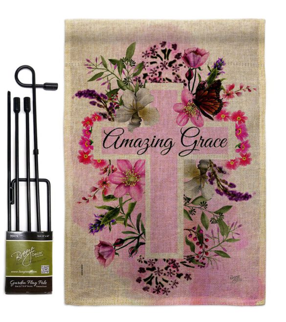 Floral Amazing Grace - Faith & Religious Inspirational Vertical Impressions Decorative Flags HG103089 Made In USA - Image 14