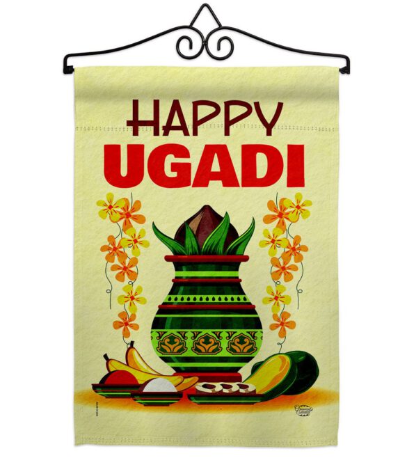 Happy Ugadi - Faith & Religious Inspirational Vertical Impressions Decorative Flags HG192503 Made In USA - Image 7