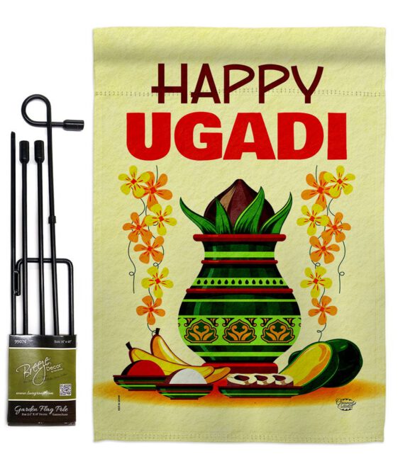 Happy Ugadi - Faith & Religious Inspirational Vertical Impressions Decorative Flags HG192503 Made In USA - Image 4