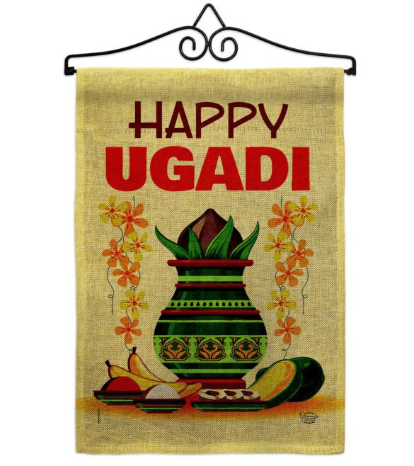 Happy Ugadi - Faith & Religious Inspirational Vertical Impressions Decorative Flags HG192503 Made In USA - Image 17
