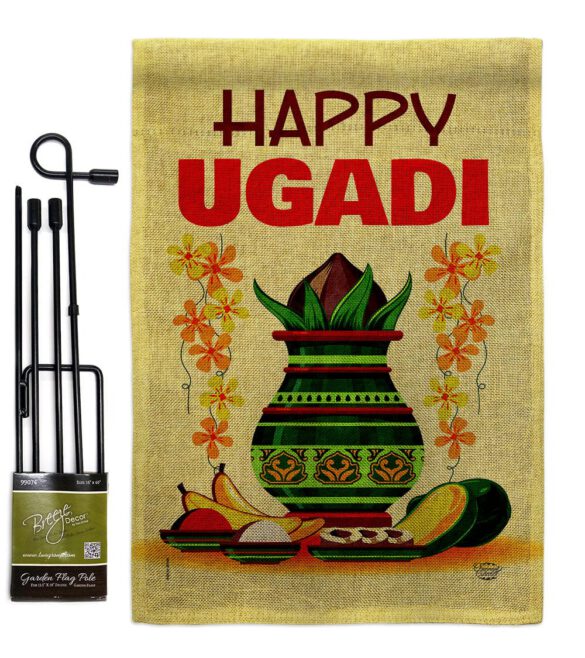 Happy Ugadi - Faith & Religious Inspirational Vertical Impressions Decorative Flags HG192503 Made In USA - Image 14