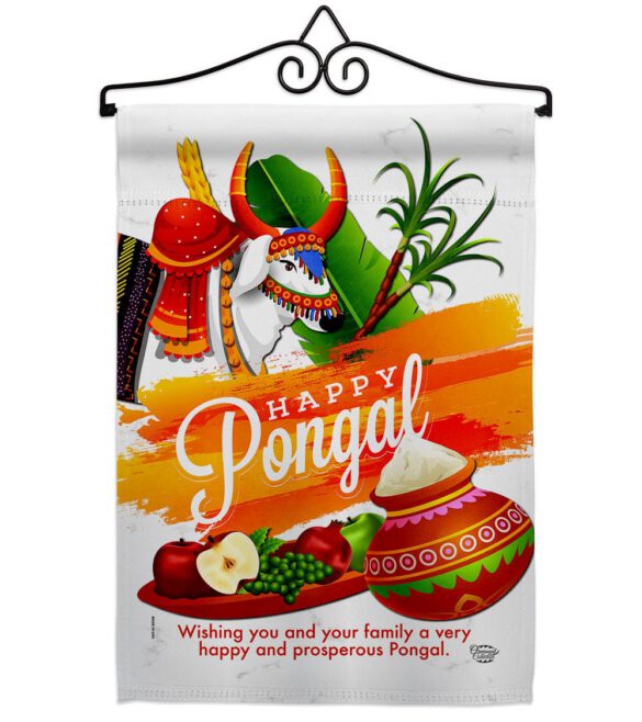 Happy Prosperous Pongal - Faith & Religious Inspirational Vertical Impressions Decorative Flags HG192514 Made In USA - Image 7
