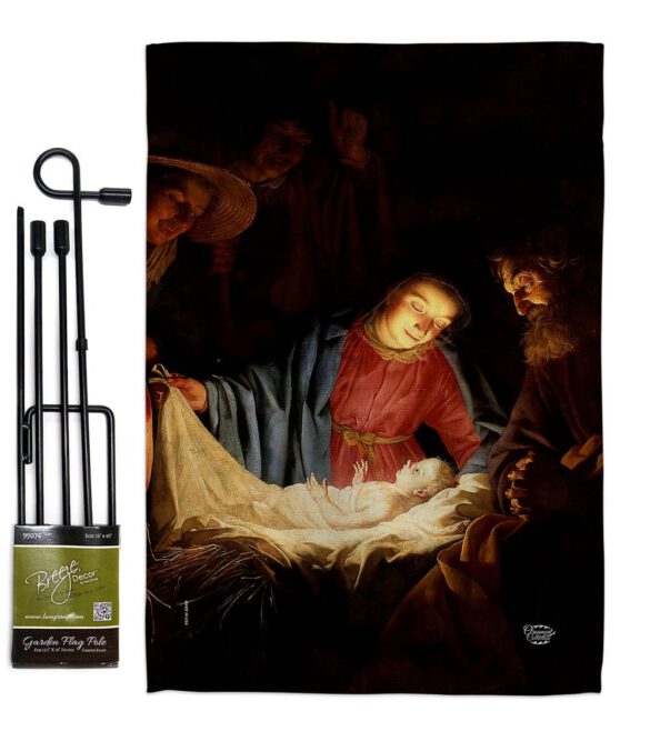 Adoration of the Shepherds - Faith & Religious Inspirational Vertical Impressions Decorative Flags HG192550 Made In USA - Image 5