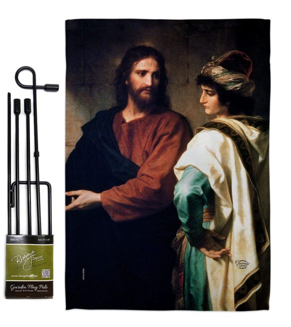 Christ And The Rich Young Ruler - Faith & Religious Inspirational Vertical Impressions Decorative Flags HG192553 Made In USA - Image 4