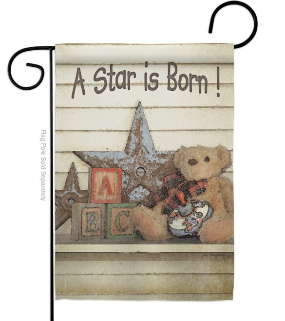 A Star is Born! - Family Special Occasion Vertical Impressions Decorative Flags HG115076 Made In USA - Image 2