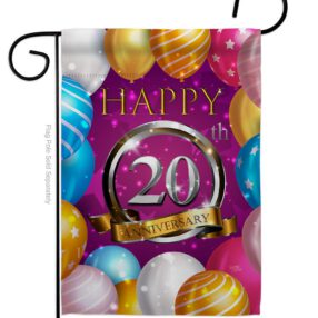 Happy 20th Anniversary - Family Special Occasion Vertical Impressions Decorative Flags HG115187 Made In USA