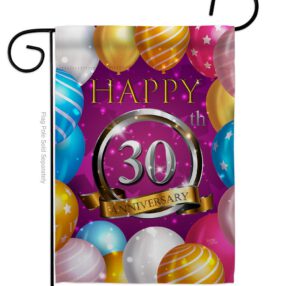 Happy 30th Anniversary - Family Special Occasion Vertical Impressions Decorative Flags HG115189 Made In USA