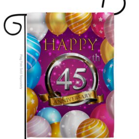 Happy 45th Anniversary - Family Special Occasion Vertical Impressions Decorative Flags HG115192 Made In USA