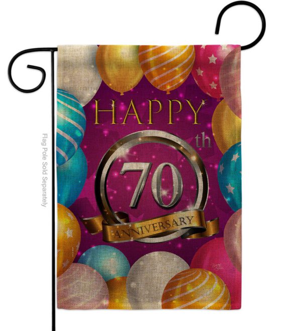 Happy 70th Anniversary - Family Special Occasion Vertical Impressions Decorative Flags HG115197 Made In USA - Image 11