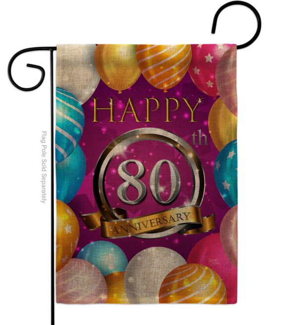 Happy 80th Anniversary - Family Special Occasion Vertical Impressions Decorative Flags HG115199 Made In USA - Image 11