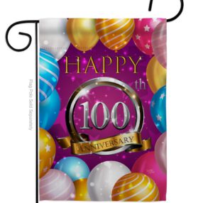 Happy 100th Anniversary - Family Special Occasion Vertical Impressions Decorative Flags HG115203 Made In USA