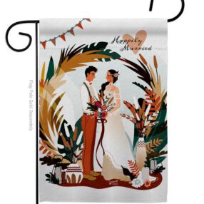 Happily Married - Family Special Occasion Vertical Impressions Decorative Flags HG137456 Made In USA