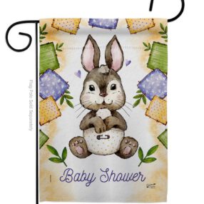 Bunny Baby Shower - Family Special Occasion Vertical Impressions Decorative Flags HG137603 Made In USA