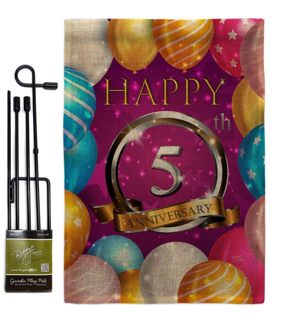 Happy 5th Anniversary - Family Special Occasion Vertical Impressions Decorative Flags HG115184 Made In USA - Image 14