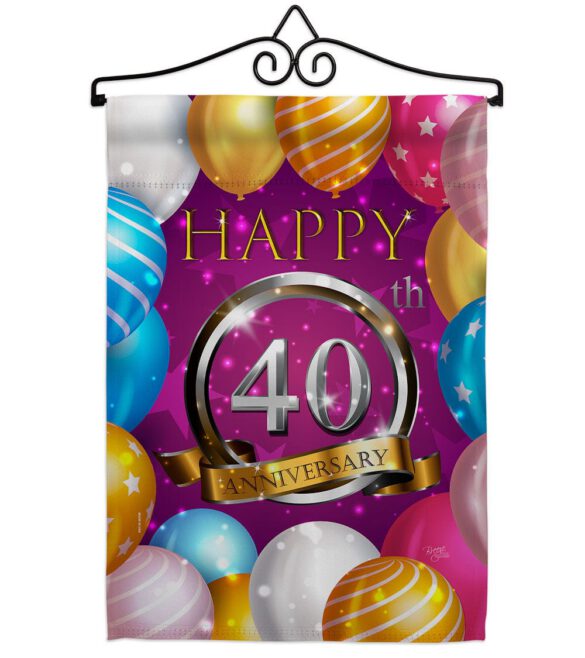 Happy 40th Anniversary - Family Special Occasion Vertical Impressions Decorative Flags HG115191 Made In USA - Image 7