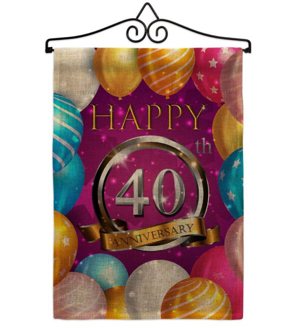 Happy 40th Anniversary - Family Special Occasion Vertical Impressions Decorative Flags HG115191 Made In USA - Image 17