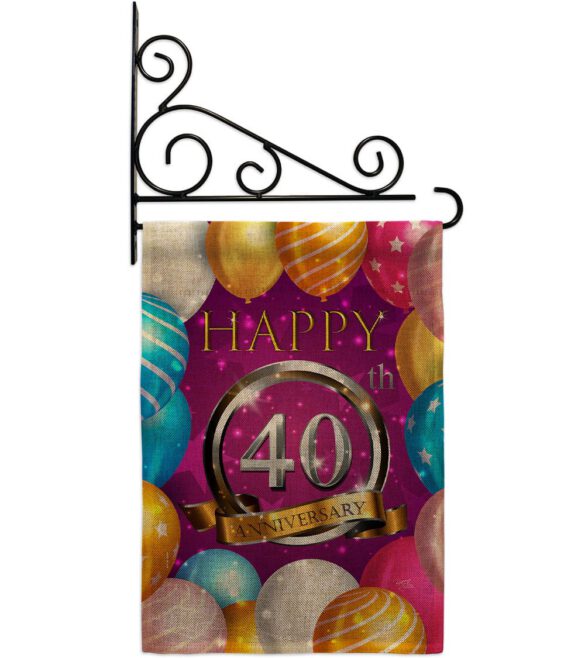 Happy 40th Anniversary - Family Special Occasion Vertical Impressions Decorative Flags HG115191 Made In USA - Image 18