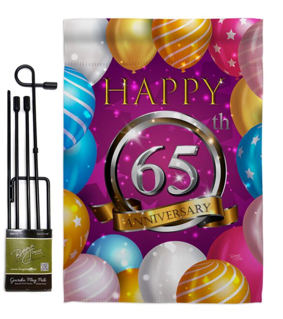 Happy 65th Anniversary - Family Special Occasion Vertical Impressions Decorative Flags HG115196 Made In USA - Image 4