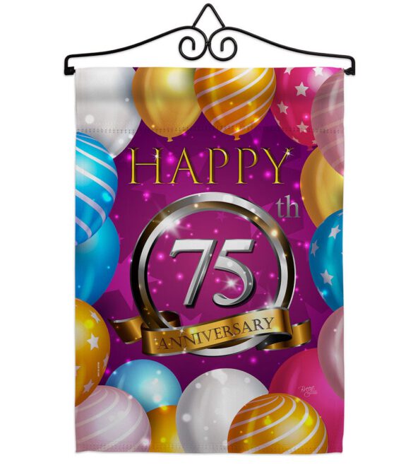 Happy 75th Anniversary - Family Special Occasion Vertical Impressions Decorative Flags HG115198 Made In USA - Image 7