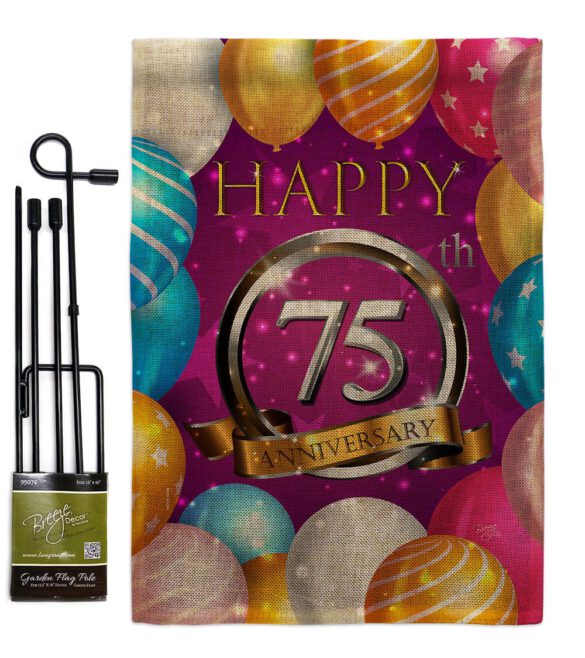 Happy 75th Anniversary - Family Special Occasion Vertical Impressions Decorative Flags HG115198 Made In USA - Image 14