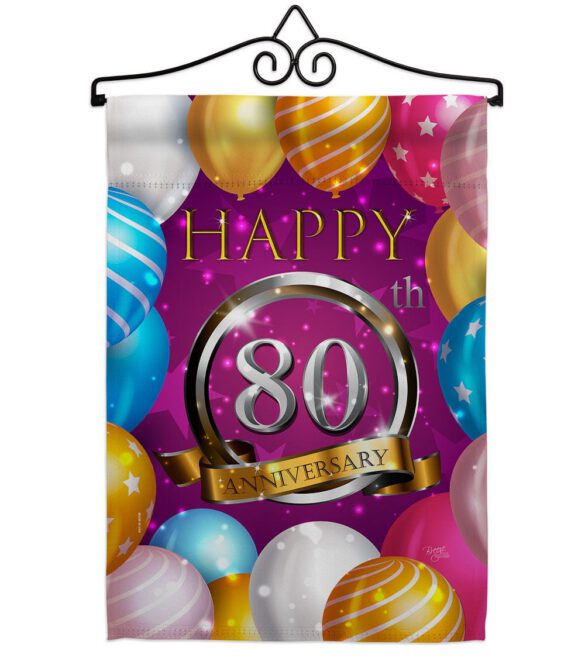 Happy 80th Anniversary - Family Special Occasion Vertical Impressions Decorative Flags HG115199 Made In USA - Image 7