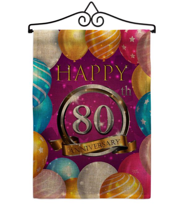 Happy 80th Anniversary - Family Special Occasion Vertical Impressions Decorative Flags HG115199 Made In USA - Image 17