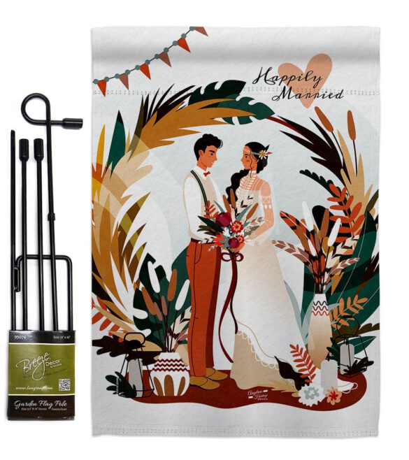 Happily Married - Family Special Occasion Vertical Impressions Decorative Flags HG137456 Made In USA - Image 4