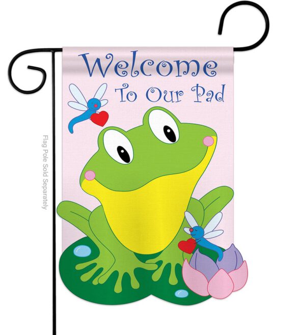 Friendly Frog - Farm Animals Nature Vertical Applique Decorative Flags HG110036 - Image 7