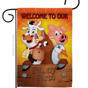 Funny Farm - Farm Animals Nature Vertical Impressions Decorative Flags HG110039 Made In USA