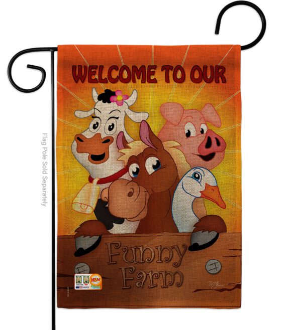 Funny Farm - Farm Animals Nature Vertical Impressions Decorative Flags HG110039 Made In USA - Image 8