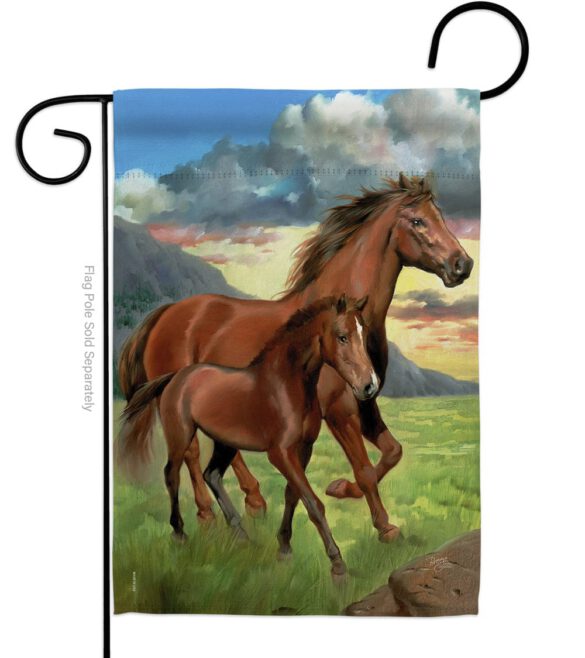 Americana Horse - Farm Animals Nature Vertical Impressions Decorative Flags HG110066 Made In USA - Image 2