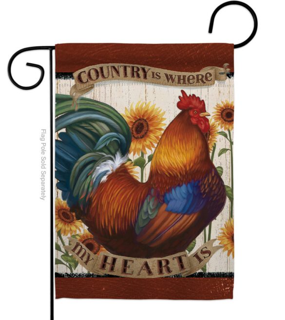 Country My Heart - Farm Animals Nature Vertical Impressions Decorative Flags HG110115 Made In USA