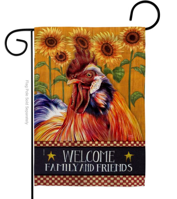 Country Rooster - Farm Animals Nature Vertical Impressions Decorative Flags HG110129 Made In USA