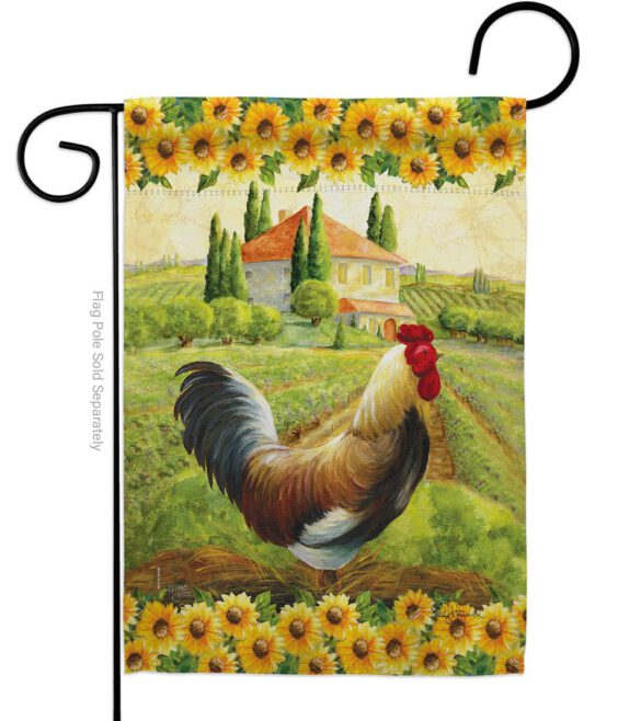 Country Rooster - Farm Animals Nature Vertical Impressions Decorative Flags HG110139 Made In USA