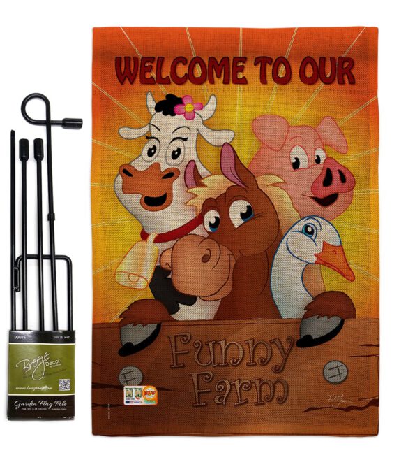 Funny Farm - Farm Animals Nature Vertical Impressions Decorative Flags HG110039 Made In USA - Image 9