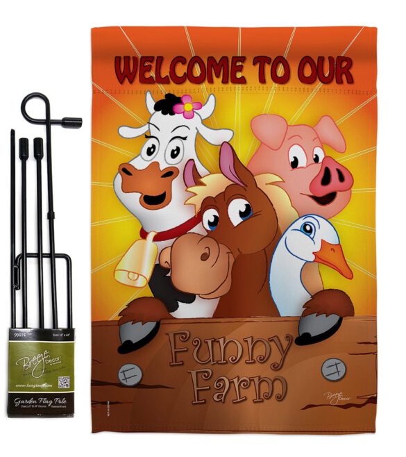 Funny Farm - Farm Animals Nature Vertical Impressions Decorative Flags HG110039 Made In USA - Image 4