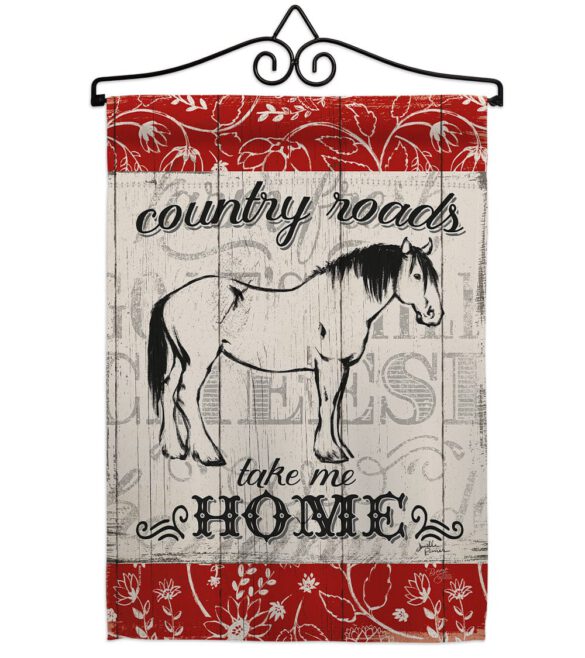 Country Roads Hores - Farm Animals Nature Vertical Impressions Decorative Flags HG110120 Made In USA - Image 7