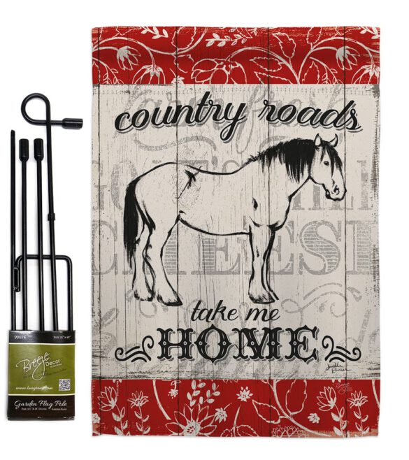 Country Roads Hores - Farm Animals Nature Vertical Impressions Decorative Flags HG110120 Made In USA - Image 4